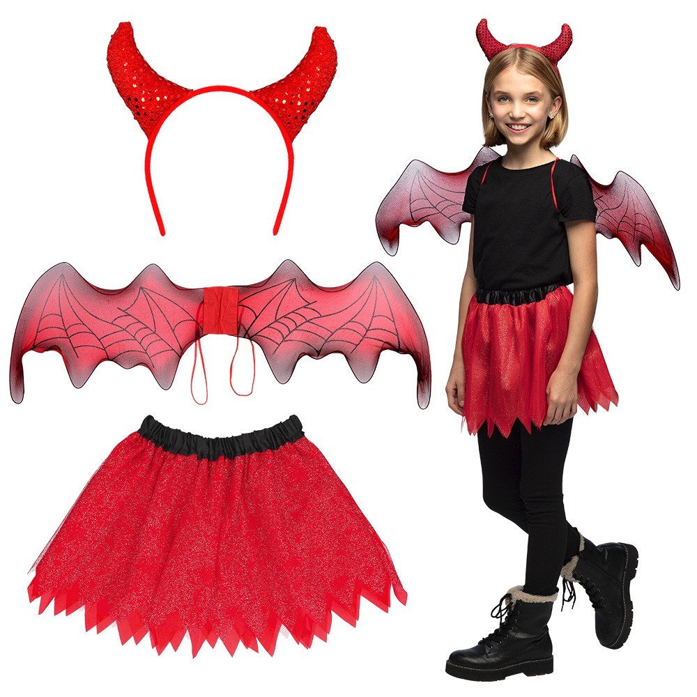 Set Enfant Diable pas cher | Accessoires Halloween enfant | Fiesta Factory