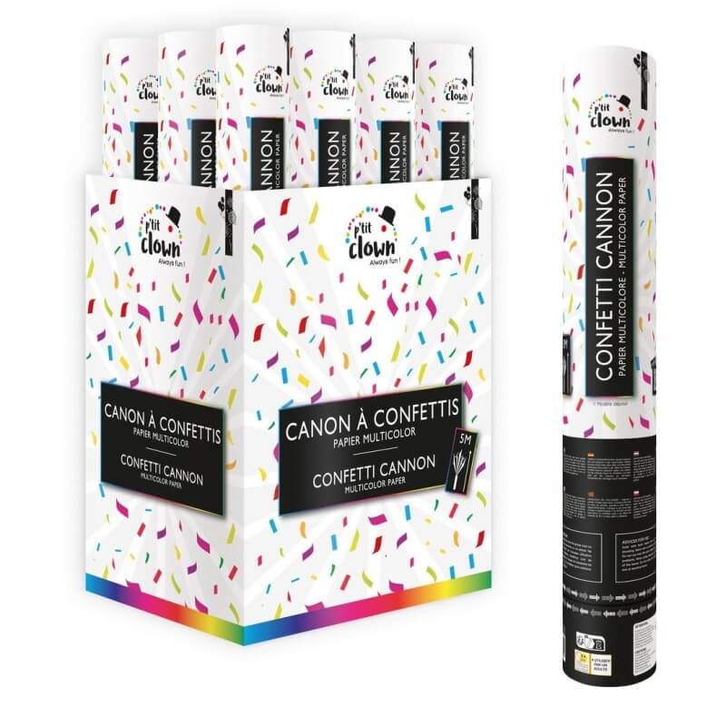 Canon à Confettis Papier 40 cm Multicolore - 28040 - Canons à confettis