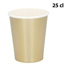 Set de Table Or Pas Cher - 6 Assiettes, 6 Gobelets et 12 Serviettes