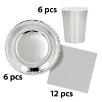 Ensemble de Table Argent Pas Cher | Décoration et Vaisselle de Fête
