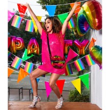 Guirlande de fanions géante multicolore 10 m pas cher | Décoration de fête