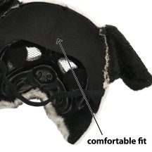Masque peluche Carlin (Pug) adulte | Demi-masque animal pour carnaval et soirée déguisée