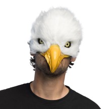 Demi-masque peluche Aigle blanc réaliste adulte pas cher