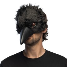 Demi-masque peluche Corneille réaliste adulte pas cher