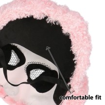 Demi-masque peluche Caniche rose adulte pas cher