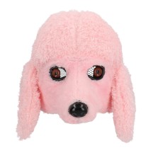 Demi-masque peluche Caniche rose adulte pas cher