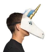 Demi-masque peluche Licorne réaliste adulte pas cher