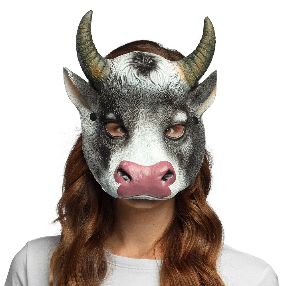 Demi-Masque Mousse Vache Pas Cher | Masque Animal Adulte & Enfant