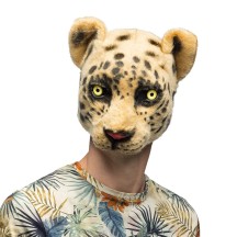 Masque peluche Léopard adulte pas cher | Demi-masque carnaval