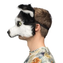 Masque peluche Husky adulte pas cher | Demi-masque déguisement