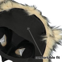 Masque peluche Hibou adulte pas cher | Demi-masque carnaval