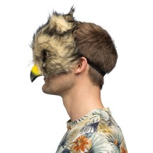 Masque peluche Hibou adulte pas cher | Demi-masque carnaval