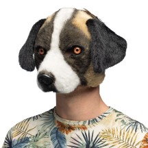 Masque peluche Saint-Bernard adulte pas cher | Demi-masque chien