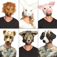 Masque peluche Animal adulte pas cher | Assortiment 6 modèles