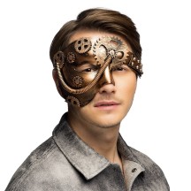 Demi-masque Operapunk Steampunk bronze pas cher | Masque adulte