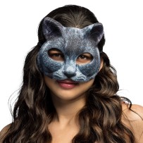 Demi-masque EVA Chat gris pas cher | Masque chat adulte et enfant