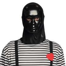 Masque Mime noir avec capuche pas cher | Masque Halloween adulte