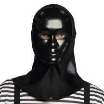 Masque Mime noir avec capuche pas cher | Masque Halloween adulte