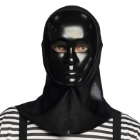 Masque Mime noir avec capuche pas cher | Masque Halloween adulte