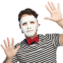 Masque Mime Théâtre blanc pas cher | Masque visage adulte