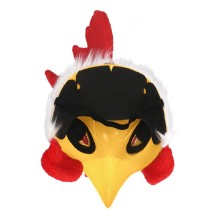 Demi-masque peluche Coq pas cher | Masque coq adulte carnaval
