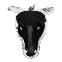 Demi-masque peluche Zèbre pas cher | Masque zèbre adulte carnaval