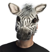 Demi-masque peluche Zèbre pas cher | Masque zèbre adulte carnaval