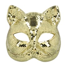 Demi-masque Disco Cat Or pas cher | Masque disco femme