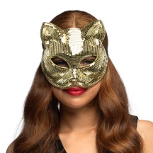 Demi-masque Disco Cat Or pas cher | Masque disco femme