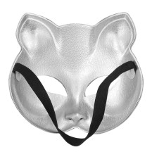 Demi-masque Disco Cat Argent pas cher | Masque disco femme