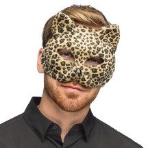 Demi-masque Félin léopard pas cher | Masque chat adulte