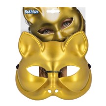 Demi-masque Kitty doré pas cher | Masque chat femme or