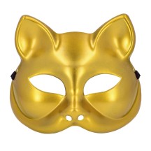 Demi-masque Kitty doré pas cher | Masque chat femme or