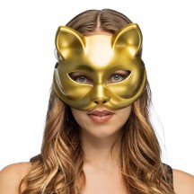 Demi-masque Kitty doré pas cher | Masque chat femme or