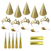 Pochette Cotillons 10 Personnes GLITTER OR - 21417GO - Cotillons