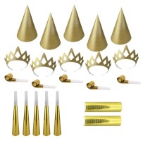 Pochette Cotillons 10 Personnes GLITTER OR - 21417GO - Cotillons