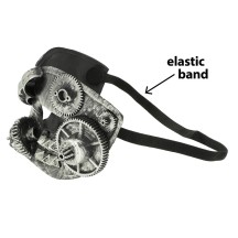 Loup Steamgear steampunk argent pas cher | Masque steampunk adulte