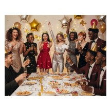 Pochette Cotillons 10 Personnes GLITTER OR - 21417GO - Cotillons