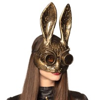 Masque Steambunny Femme pas cher | Demi-masque Steampunk Adulte