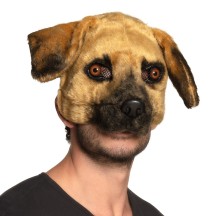 Demi-masque peluche Chien pas cher | Masque de déguisement adulte
