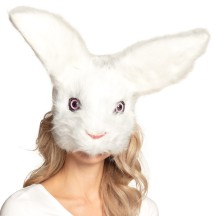 Demi-masque peluche Lapin pas cher | Masque de déguisement adulte