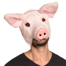 Demi-masque peluche Cochon pas cher | Masque de déguisement adulte
