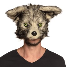 Demi-masque peluche Loup pas cher | Masque de déguisement adulte