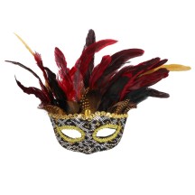 Loup Vaudou Marasa pas cher | Masque à plumes pour femme