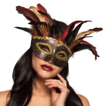Loup Vaudou Marasa pas cher | Masque à plumes pour femme