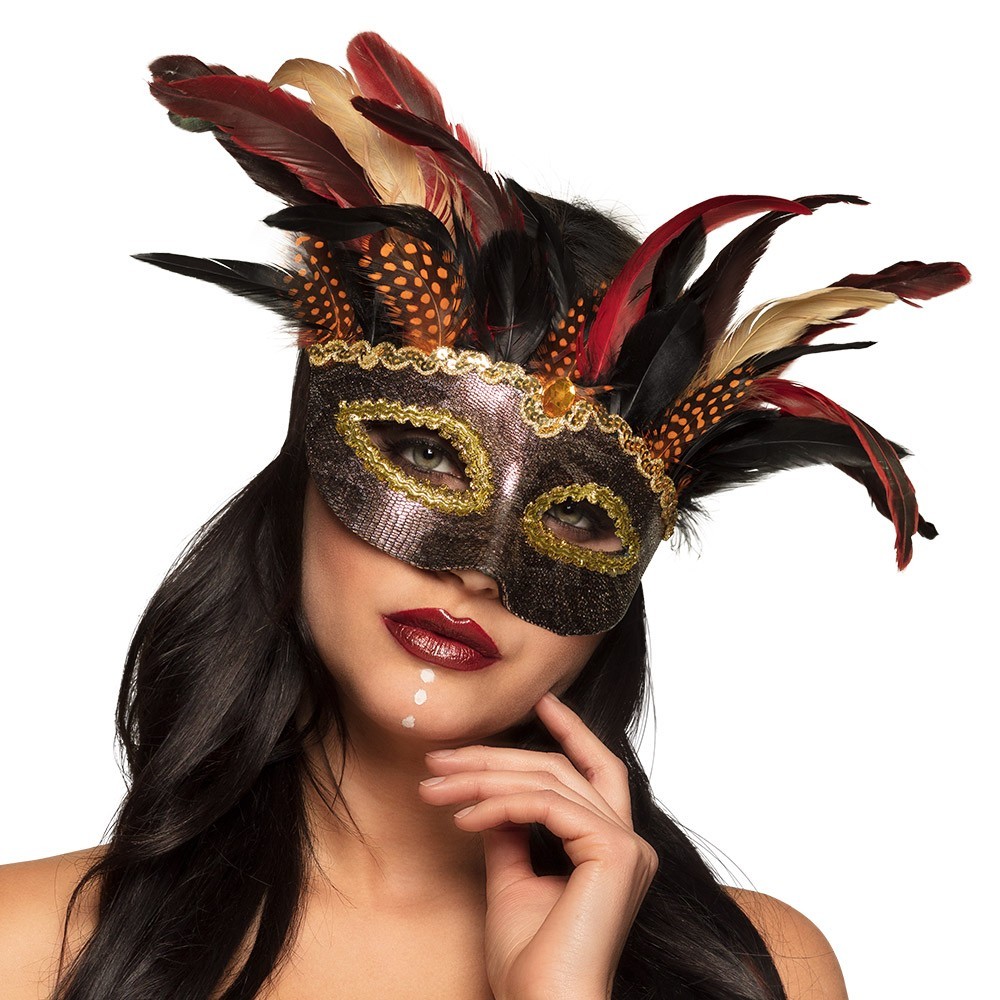 Loup Vaudou Marasa pas cher | Masque à plumes pour femme