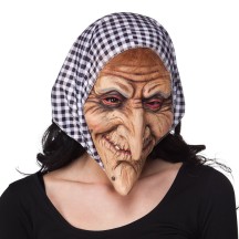 Masque Tête de Sorcière Latex avec Capuche pas cher | Halloween