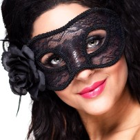 Masque Dentelle Mystique Noir pas cher | Masque Bal Masqué Femme