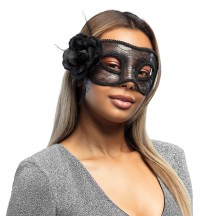 Masque Dentelle Mystique Noir pas cher | Masque Bal Masqué Femme