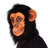 Masque tête Chimpanzé en latex pas cher avec cheveux